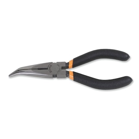 Beta 1168G Extra-long Bent Needle Knurled Nose Pliers, Double Layer PVC Coated Handles, OAL 200mm 011680070